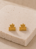 Beis Hamikdash Gold Stud Earrings